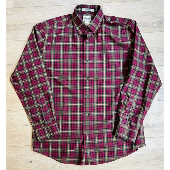 L.L. Bean Other - LL Bean Men's Wrinkle Free Mini Tartan Shirt Traditional Fit Medium Long Sleeve